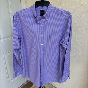 U.S. POLO ASSN. Purple Striped,Button Down Shirt. Long sleeves. Size lar…